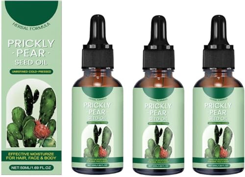 Aceite de semillas de nopal, aceite hidratante puro de cactus, nutritivo e hidratante, adecuado para el rostro, la piel y el cabello secos,3pcs