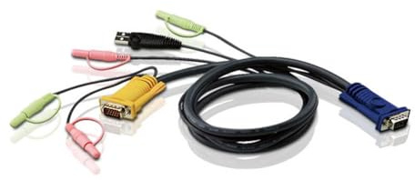 ATEN 2L-5302U・Tastatur- / Video- / Maus- / Audio-Kabel・USB・HD-15 (VGA) (2L-5302U)