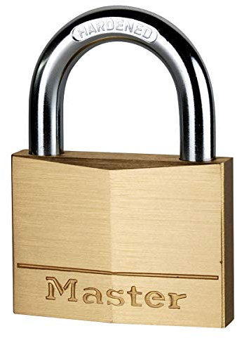Master Lock 170EURD Cadenas à Clé en Laiton, Doré, 9,8 x 7 x 1,9 cm