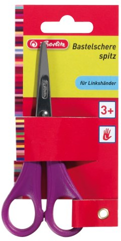 Herlitz 1947787 Bastelschere spitz für Linkshänder, farbig sortiert, keine Farbauswahl möglich!