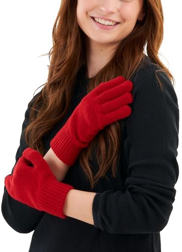 LOVARZI Rot Frauenhandschuhe aus Wolle Wolle Winterhandschuhe - Geschenke für Ihn