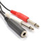 kenable 6.35mm Stereo Socket to Twin 6.35mm Mono Left & Right Jack Plugs Cable 50cm