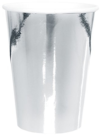 10 Gobelets en Carton métallisés Argent 25 cl - Argenté/Gris - Taille Unique