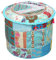 Stylo Culture Stoff Osmanischen Hocker Vintage Cover Türkis Indische Bestickte Patchwork Baumwolle Traditionelle Runde Osmanischen Hocker Abdeckung (18x18x13 Zoll) 45 cm