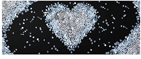 Bilderwelten Top 10 Glasbilder Wandbild Foto Kunstdruck 50 x 125 cm, Diamant Herz
