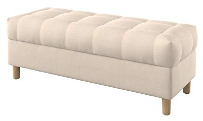 Furninero - Raffinierte gepolsterter Sitzbank Sitzhocker Sitzruhe Betthocker Ottomane, mit Stauraum, Gerundete Beine, 120 cm breit, Softi Beige Stoff (Wasserabweisen), Beige