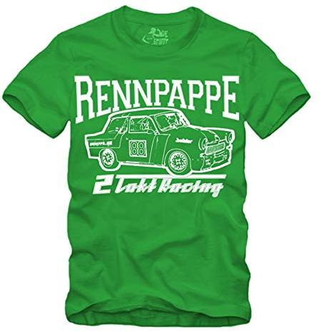 Rennpappe - grün T-Shirt 2 Takt Racing Trabant 601 DDR IFA Trabbi Ossi (L)