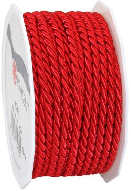 C.E. Pattberg MOSEL Ficelle rouge, 25 m de Cordelette Tissée, Largeur 4 mm, Accessoire pour Décoration, Bricolage, Travaux Manuels et Emballage Cadeau
