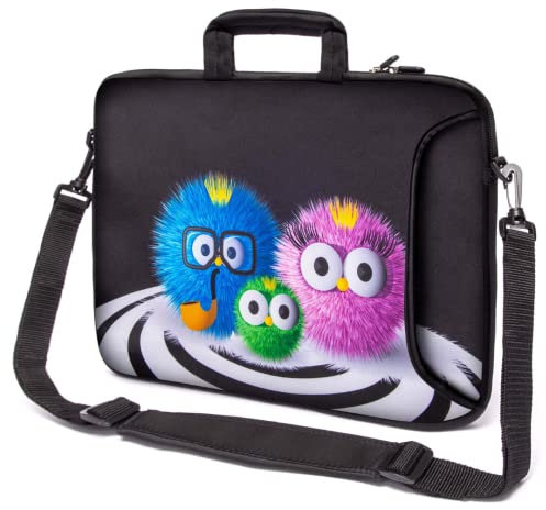 Funky Planet Wasserdichte Laptoptasche 15 Zoll - 15,6 Zoll Notebook Tasche aus Neopren - Laptop Case - Wasserfeste Laptop Hülle mit Tragegriff & Schultergurt - Notebooktasche mit Einzigartigem Design