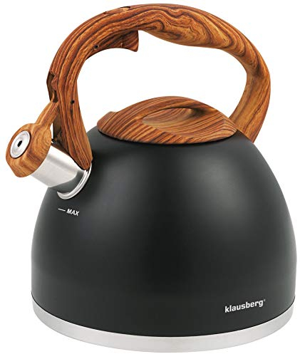 Klausberg Flötenkessel Wasserkessel mit Pfeife (Schwarz)