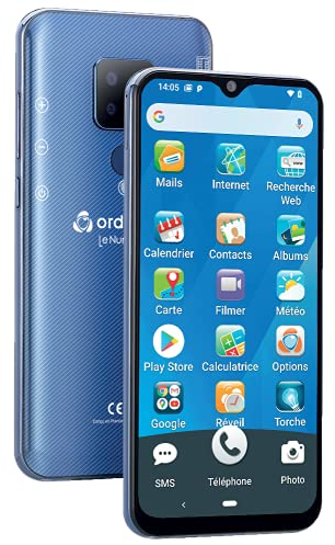 Ordissimo - Smartphone LeNumero2 - Idéal pour Senior - Téléphone Portable Simple - Interface Basique - Écran Tactile 5,5, Gros Caractères, SMS, MMS, Emails, Photos, Vidéos - Bleu