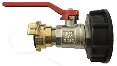Adapter S60 IBC Kappe Deckel mit Messing Kugelhahn auf GEKA Anschluss