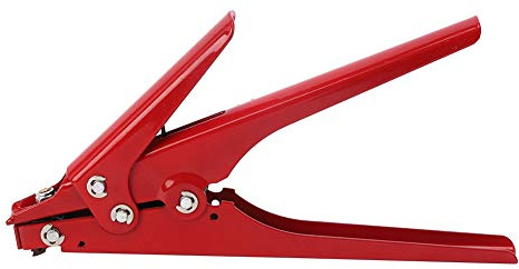 Outil de tension de sangle en Nylon à économie de travail rouge 45 acier gain de temps 2,4-9 mm de largeur Port plat serre-câble pistolet électricien pour la coupe d'attache de câble