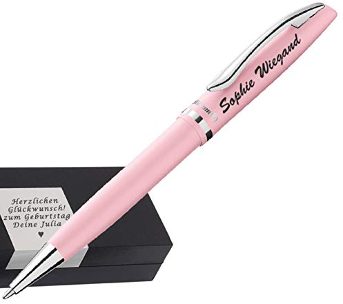 Pelikan Kugelschreiber Farbe Rose mit Gravur als Geschenk & Wunschsymbol Geschenkverpackung Pelikan Kugelschreiber Jazz Pastell Rose PS22 - mit AMAZON KONFIGURATOR gestalten !