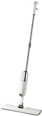 True & Tidy Multi-Surface Spray Mop with Refillable Water Bottle, Use Cleaning Solution Easy to Fill and Refill with Machine Washable Mop Pad, SPRAY-250, White