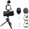 Mcoplus Video Vlogging Vlogger Kit Smartphone Video Microfono Kit con Treppiede/Clip per cellulare/Luce LED/microfono/3.5mm/Type-c/cavo cellulare/telecomando Bluetooth, per smartphone Samsung