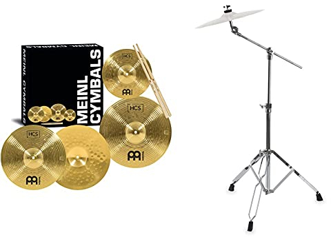 Meinl Cymbals Hcs1314+10S+Tx5Aw Set Piatti Hi-Hat E Crash Con Splash 10 & Xdrum - Supporto Per Piatto Semi, Altezza Regolabile 65-103 Cm, Lunghezza Del Braccio 44 Cm, Con Memory-Lock System