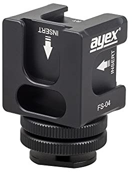 ayex Blitzschuhhalterung Vierfach Zubehöradapter 1/4 Zoll Aluminium Halterung für Blitz Mikrofon LED Licht Funkauslöser DSLR Kamera Camcorder Rig Zubehör FS-04