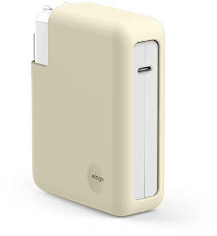 elago Funda Cargador Compatible con Adaptador de Corriente MacBook 140W USB-C, MacBook Pro 16 M4 (A3403), (A3186) - 2024 / M3 (A2991) / M2 (A2780) - 2023 / M1 (A2485) - 2021 (Blanco Clásico)