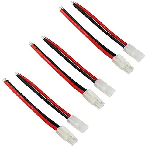 LINSYRC 3 Paires Adaptateur Mâle et Femelle Connecteur de Batterie Prise Tamiya Câble avec Fil de Silicone 20CM 14AWG