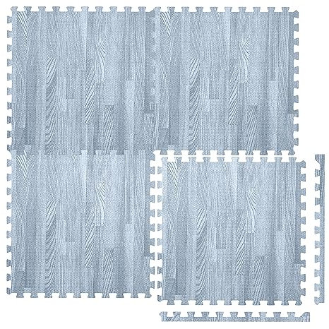 FAIRWAYUK Gym Flooring Tiles - Interlocking Foam Tiles 12mm Thick with Edges, Soft Foam Floor Mats, Protective EVA Puzzle Rubber Tile, Kids Play Area, Ground Surface Protection