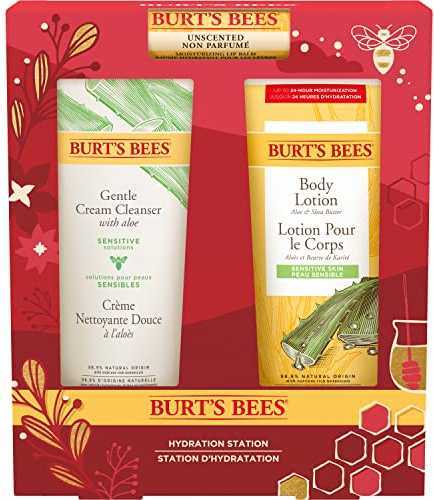 Burt’s Bees Giftset, Lip Balm, Body Lotion and Gentle Face Cleanser, Hydration Station