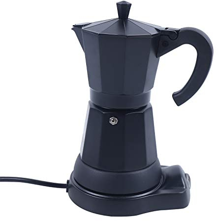 Caffettiera Moka Elettrica Classica Da 6 Tazze Macchina Per Caffè Espresso Piano Cottura Da Caffe Macchina Espresso Da 300 ML Per Domestico O Ufficio Nero
