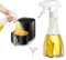 AHOUGER Pulverizador Aceite Spray Aceite Cocina De Oliva, 240ml Botella de Vidrio para Rociar Aceite, Rociador de Aceite para Freidora de Aire, Perfecto para Barbacoa, Hornear, Ensalada (Negro)