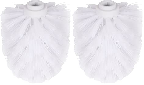 2Pcs Replacement Toilet Brush Head,Durable Round Toilet Cleaning Brushes Head,Plastic Universal Toilet Brush Head Bathroom Accessory,Suitable for Brush rods with a Diameter of 12mm(White)