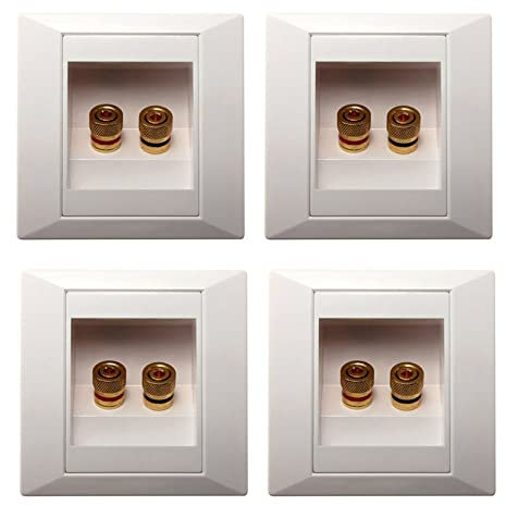 SameeHome 4 ports de connexion de prise murale, 2 haut-parleurs blancs