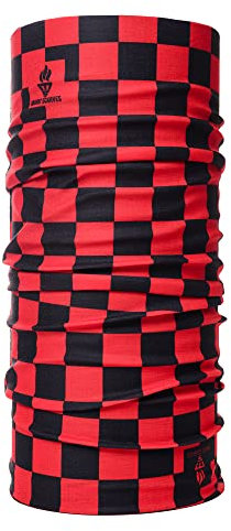 Foulard multifonction pour homme - Foulard tube d'été - Motif à carreaux - Noir et rouge, noir/blanc