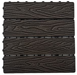 Belladoor WPC Terrassenfliese | Holzoptik | Klickfliese | dunkelbraun | 22 mm Stark | LxB: 30 x 30 cm