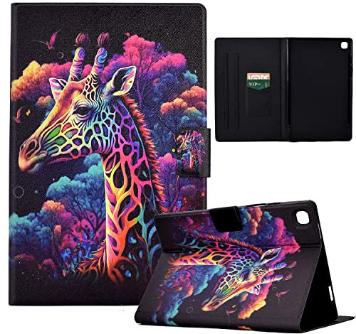 LSPCASA Funda Galaxy Tab A7 Lite para Samsung Galaxy Tab A7 Lite SM-T220/T225 Folio De Pie Funda Samsung Galaxy Tab A7 Lite con Ranura para Tarjeta Funda Tablet Samsung Tab A7 Lite Jirafa