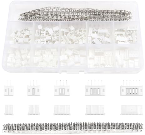 Lyeteung 420 PCS 2.0mm JST-PH Connector Kit, JST-PH 2/3/4/5/6 Pin Housing Female and Male Connector Plug, with Female Pin Crimp Terminal