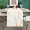 Tischläufer Frühlings Sommer Moderner Weißer Marmor Goldene Textur Tischdecke für Party Hochzeit Küche Wohnzimmer Dekorativer Tischläufer Leinen 40 x 140 cm