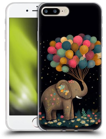 Head Case Designs Offizielle JK Stewart Elefant Mit Ballon Kunst Soft Gel Handyhülle Hülle kompatibel mit Apple iPhone 7 Plus/iPhone 8 Plus