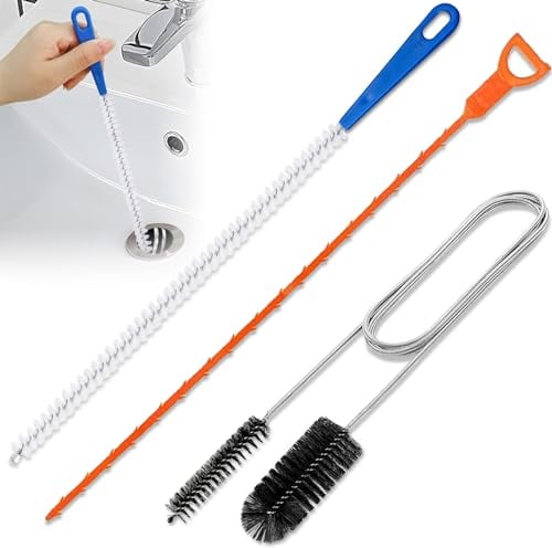 3 Piezas Desatascador Tuberias Profesional,Cepillo de Limpieza para Desagüe, Desatascador Tuberias para Desatascar Cabellos y Residuos en Desagües,Desatascador Fregadero para Limpieza de Cocina y Baño