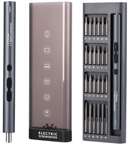 Mini Elektro Schraubendreher Set 51 en 1, destornillador eléctrico Magnetische Präzisions-Schraubendreher Kit mit LED-Leuchten Geeignet für Reparatur für Phone, Laptop, Cameras, Uhren, Brillen