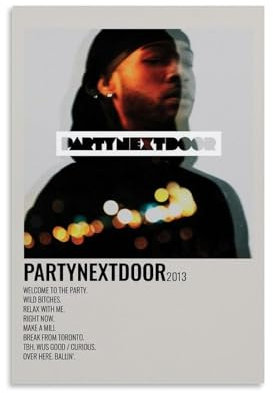 Partynextdoor Poster, Album, Poster, Leinwand, Wandkunst, dekorative Wohnkultur, Gemälde für Wohnzimmer, Schlafzimmer, 20 x 30 cm, ungerahmter Stil