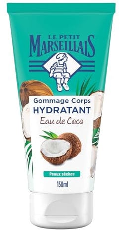 Le Petit Marseillais | Gommage Corps Hydratant Eau de Coco (tube de 150 ml) – Exfoliant corps pour peaux sèches