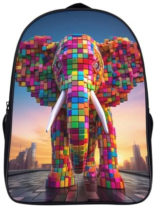 MingSheng Elephant Schulrucksack Schultaschen-Set Für Teenager Schulranzen Rucksack Campus Laptop Backpack 40x28x16cm