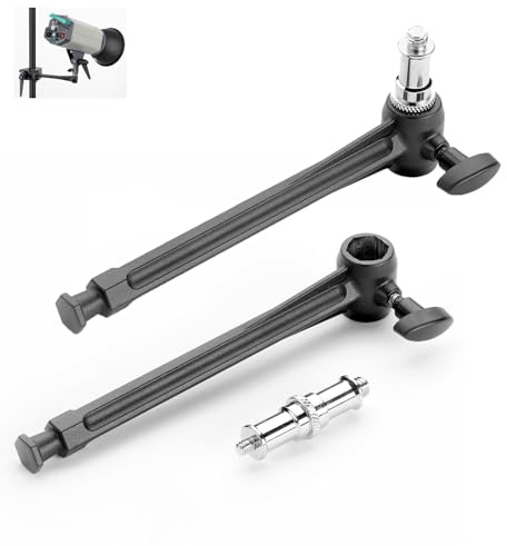 PHOCUS 6 Super Clamp Extension Arm with Universal Adapter Spigot, 2 Pack | For Mounting Photo Studio Light, Strobe, LED Light or Camera