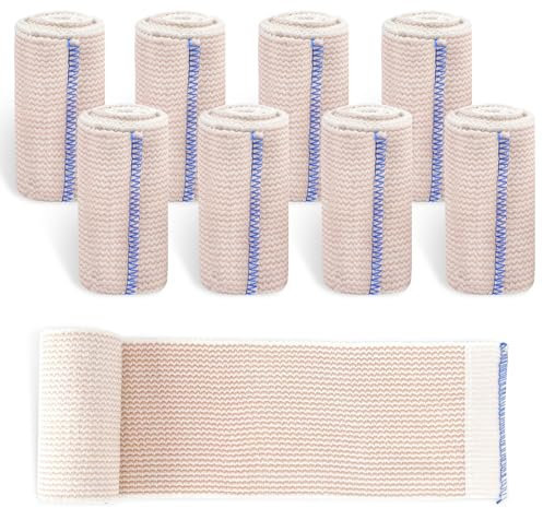 8 Pièces Bandages élastiques de Compression: Bandage Compression Élastique, Bandage Auto-adhésif, Bande de Contention, Lavable et Réutilisable Bandages pour Bras, Jambes, Cheville