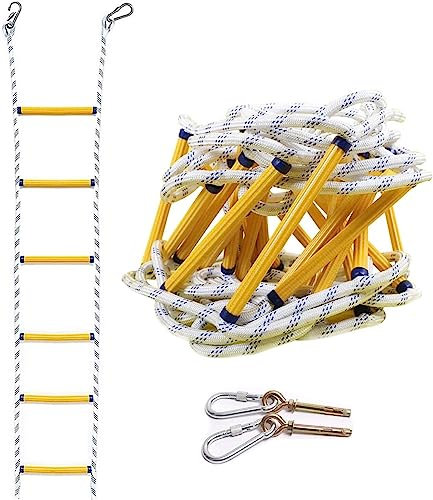 BLYXINVORA Weiche Fluchtleiter, Strickleiter aus Nylonharz, Feuerleiter, Notrettung, weicher Haken Wird für Fenster, Balkone, Dächer, Dachböden, Bäume, Häuser, Strickleitern verwendet