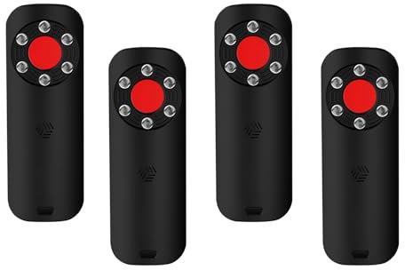 Lancoon 4 Pack Hidden Camera Detector Anti-Spy Anti-Thief Anti-Monitoring Prevent Bug GPS Eavesdropping Listening Portable Detector Device for Car Hotel Bathroom