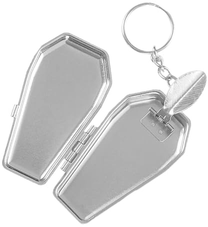 Mini Pocket Ashtray Keychain Coffin Shape Stainless Steel Halloween Season