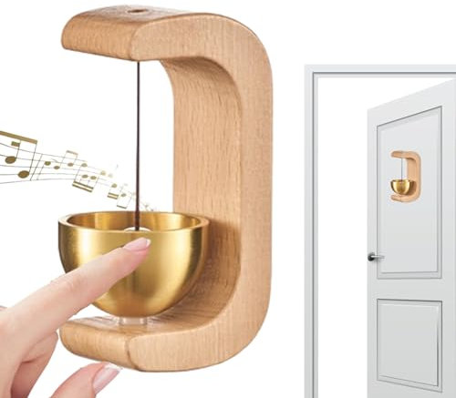 Suction Door Type Solid Wood Wind Chime,Shopkeepers Bell for Door Opening,Brass Style Magnetic Door Chime,new wooden c-shaped wind chime,Magnetic Door Chime,Wooden C-Shaped Wind Chime for Home,Garden
