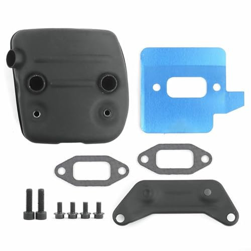 EpheyFIF Kit staffa di supporto per marmitta motosega W/Shield e viti M5/M6 – compatibile 362/365/372XP/385/390, Neotec NH865, Farmertec G372XP (facile da installare)