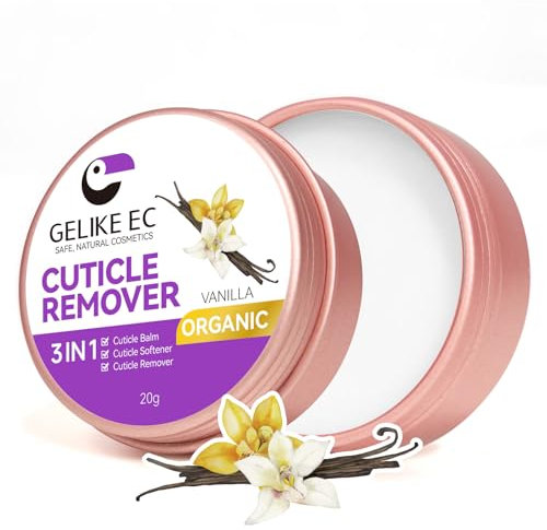 Gelike ec Cremas para eliminar las cutículas: crema para cutículas de vainilla, reparación e hidratación, reduce el agrietamiento de las uñas, queratina suave