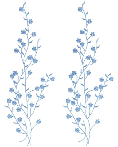 CRASPIRE 2 pz. Toppa Ricamata con Fiore di Prugna Blu da Applicare su Tessuto da Cucire O Stirare per Riparare Abiti Vestiti Accessori Artigianali e Decorazioni.